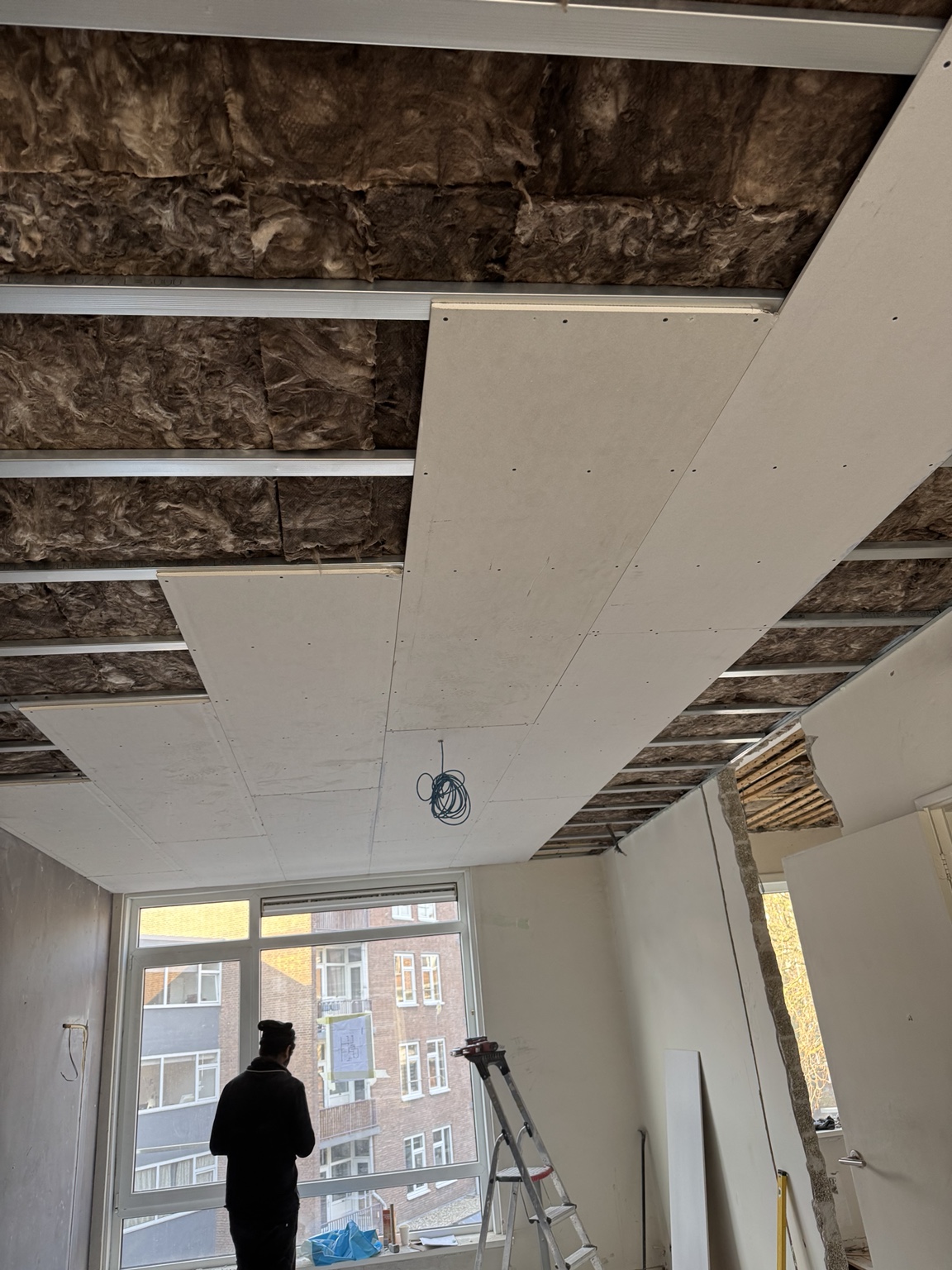 Plafondopbouw tijdens uitvoering — eigen project Batur Bouw